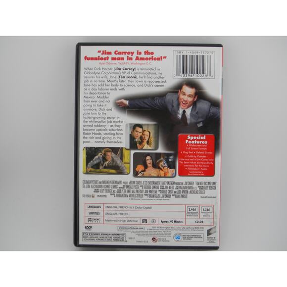 Fun with Dick and Jane DVD, Jim‎ Carrey & Téa Leoni, 2005, special features - Picture 2 of 3